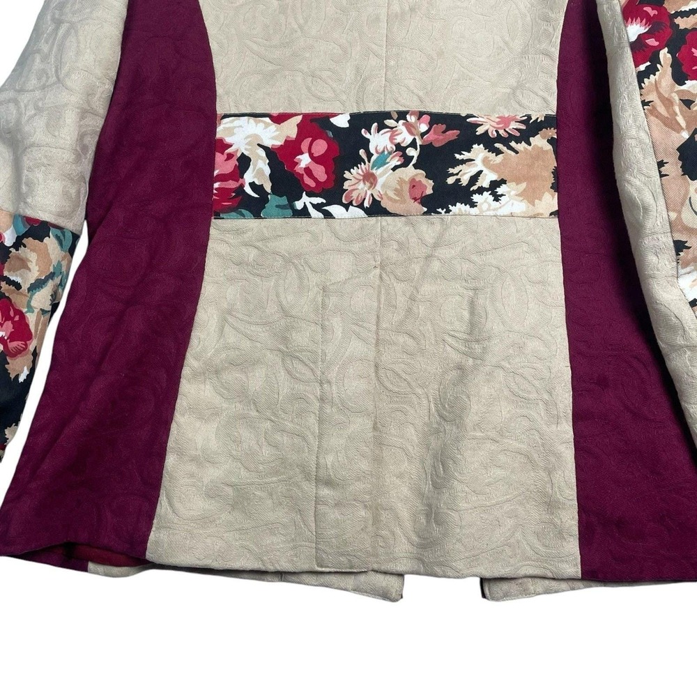 Vintage Norm Thompson Cream Embroidered Tang Jacket M Mandarin Asian Inspired - Picture 6 of 9